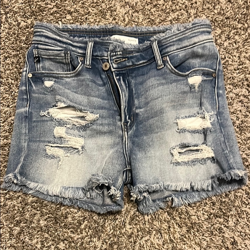 KanCan Blue Distressed Jean Shorts Casual Style